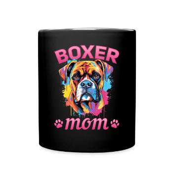 Boxer Dog Breed Pet - Boxer mom - Full Colour Mug - black - Front