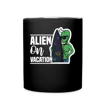 Surf, Holiday, Beach, Summer, Sun, Sea, Surf - Full Colour Mug - black - Front