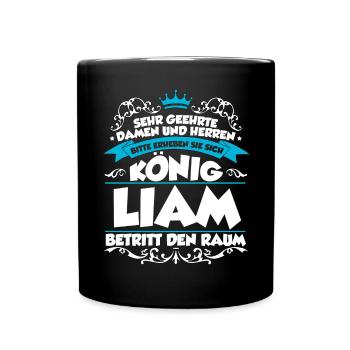 Liam Name Design - Tasse einfarbig - Schwarz - Vorne