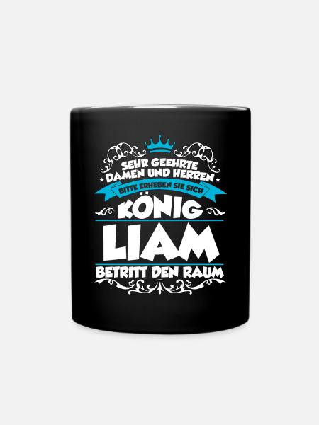 Liam Name Design - Tasse einfarbig - Schwarz
