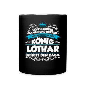 Lothar Name Design - Tasse einfarbig - Schwarz - Vorne