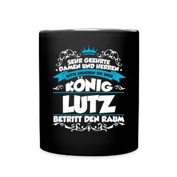 Lutz Name Design - Tasse einfarbig - Schwarz - Vorne