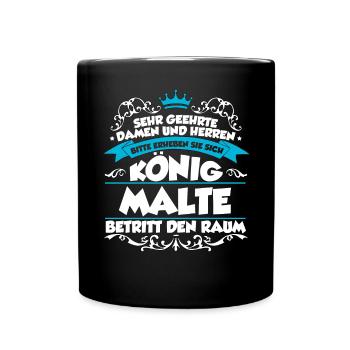 Malte Name Design - Tasse einfarbig - Schwarz - Vorne