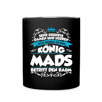 Mads Name Design - Tasse einfarbig - Schwarz - Vorne