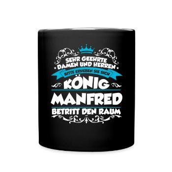 Manfred Name Design - Tasse einfarbig - Schwarz - Vorne