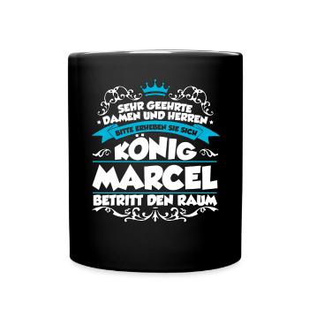 Marcel Name Design - Tasse einfarbig - Schwarz - Vorne