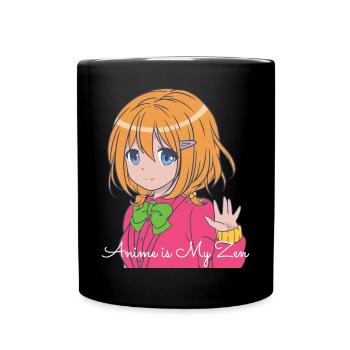 Anime is my Zen Funny Anime Theme - Full Colour Mug - black - Front