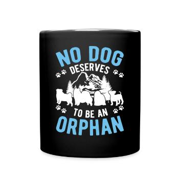 Chien de sauvetage Chien de rue - Mug uni - noir - Devant