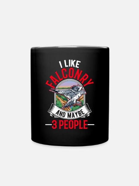 Falcon Falconry Kestrel - Full Colour Mug - black