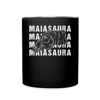 Maiasaura Wortkunst Design Retro Stil - Tasse einfarbig - Schwarz - Vorne