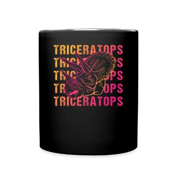 Triceratops Pun Design Vintage Look - Full Colour Mug - black - Front