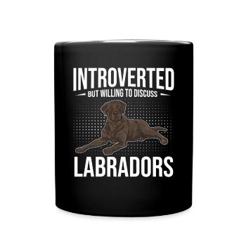 Chien Labrador Retriever chocolat - Mug uni - noir - Devant