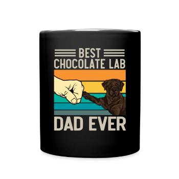 Chien Labrador Retriever chocolat - Mug uni - noir - Devant