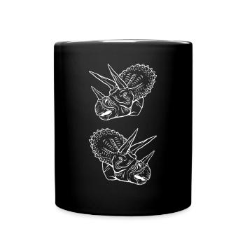 Triceratops Line Art Minimal Noir - Mug uni - noir - Devant