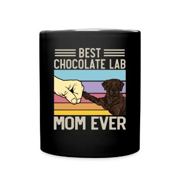 Chien Labrador Retriever chocolat - Mug uni - noir - Devant