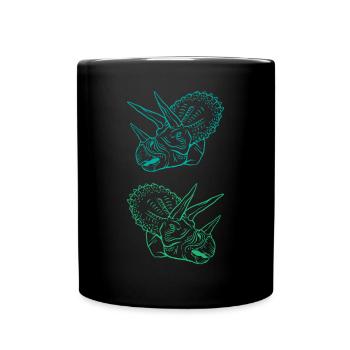 Triceratops Line Art Minimal Noir - Mug uni - noir - Devant