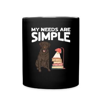 Chocolate Labrador Retriever Hund - Tasse einfarbig - Schwarz - Vorne
