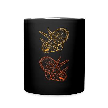 Triceratops Line Art Minimal Noir - Mug uni - noir - Devant