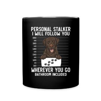 Chocolate Labrador Retriever Hund - Tasse einfarbig - Schwarz - Vorne