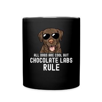 Chien Labrador Retriever chocolat - Mug uni - noir - Devant