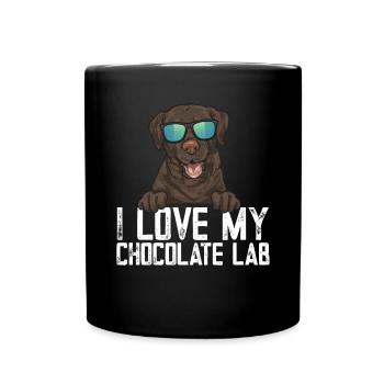 Chien Labrador Retriever chocolat - Mug uni - noir - Devant