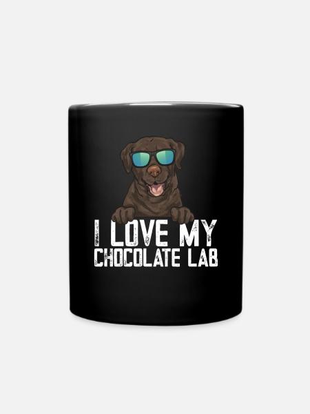 Chocolate Labrador Retriever Dog - Full Colour Mug - black
