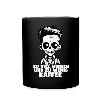 Coffee Saying T-Shirt Design - Full Colour Mug - black - Front