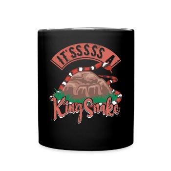 Es ist eine Königsnatter - Tasse einfarbig - Schwarz - Vorne