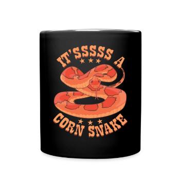 Es ist eine Kornnatter - Tasse einfarbig - Schwarz - Vorne