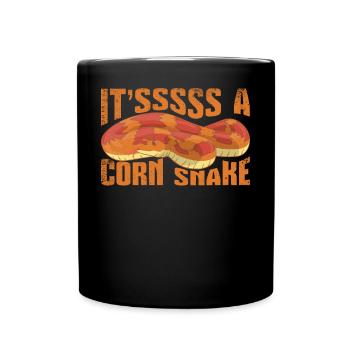 Es ist eine Kornnatter - Tasse einfarbig - Schwarz - Vorne