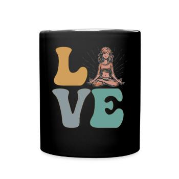 Meditation Spiritual Yoga Female Woman - Full Colour Mug - black - Front