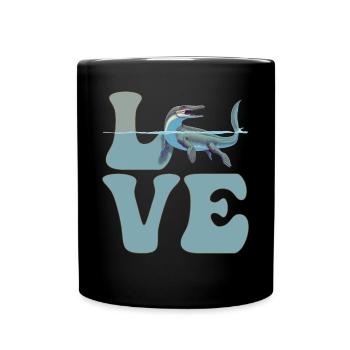 Mosasaurus Dinosaurier - Tasse einfarbig - Schwarz - Vorne