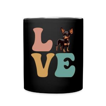Zwergpinscher Hundeliebhaber - Tasse einfarbig - Schwarz - Vorne