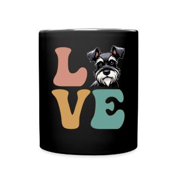 Zwergschnauzer Hundeliebhaber - Tasse einfarbig - Schwarz - Vorne