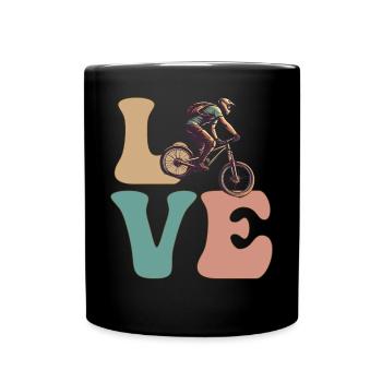 Mountainbiking MTB Biker - Tasse einfarbig - Schwarz - Vorne