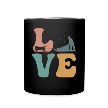 Mushing Traîneau Chien Traîneau Chien Handler - Mug uni - noir - Devant
