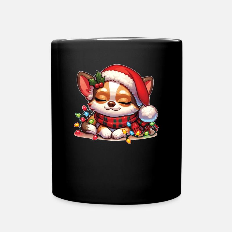 Weihnachtsmütze Weihnachten Chihuahua - Tasse einfarbig - Schwarz