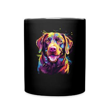 Wasserfarben Farbenfroher Chesapeake Bay Retriever - Tasse einfarbig - Schwarz - Vorne