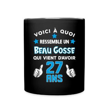 27 ans anniversaire homme cadeau drôle humour - Mug uni - noir - Devant