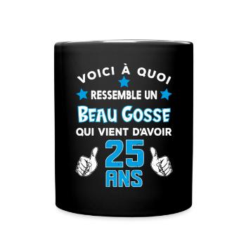 25 ans anniversaire homme cadeau drôle humour - Mug uni - noir - Devant