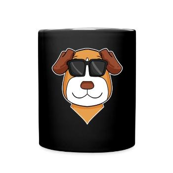 Jack Russell Terrier Dog with Glasses - Cool Dog - Full Colour Mug - black - Front
