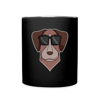 Pointer dog with glasses - cool dog - Full Colour Mug - black - Front