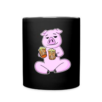 Pork with beer - Full Colour Mug - black - Front