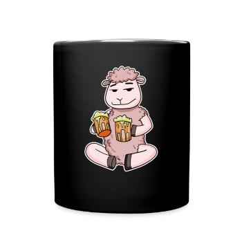 Moutons à la bière - Mug uni - noir - Devant