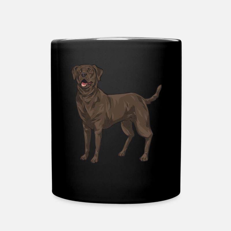Chocolate Labrador Retriever Dog - Full Colour Mug - black