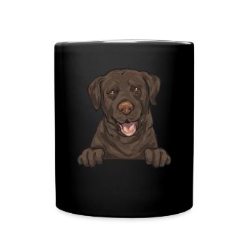 Chien Labrador Retriever chocolat - Mug uni - noir - Devant