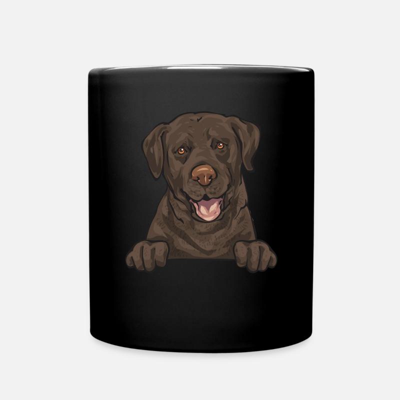 Chocolate Labrador Retriever Dog - Full Colour Mug - black