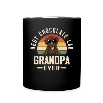 Chien Labrador Retriever chocolat - Mug uni - noir - Devant