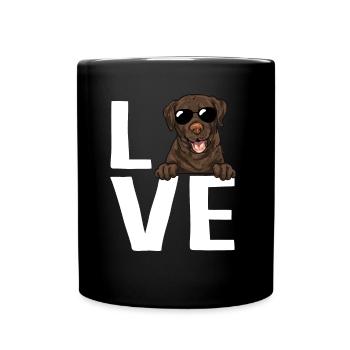 Chien Labrador Retriever chocolat - Mug uni - noir - Devant