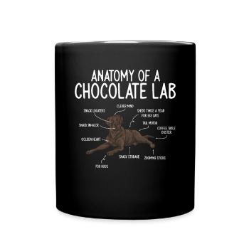 Chocolate Labrador Retriever Hund - Tasse einfarbig - Schwarz - Vorne
